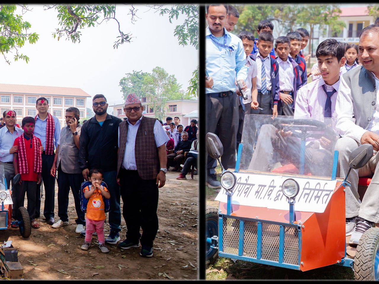 धादिङ,त्रिपुरासुन्दरी : रानीपौवा माविका विद्यार्थीले बनाए चार पाङ्ग्रे विद्युतीय गाडी